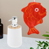 Maxbell Soap Dispenser with Towel Sturdy Lotion Dispenser for Kitchen Bedroom Vanity white red fish