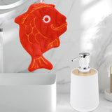 Maxbell Soap Dispenser with Towel Sturdy Lotion Dispenser for Kitchen Bedroom Vanity white red fish