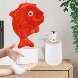 Maxbell Soap Dispenser with Towel Sturdy Lotion Dispenser for Kitchen Bedroom Vanity white red fish