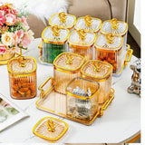 Maxbell Dried Fruit Plate Food Storage Box Wedding Nuts Plate for Home Party Holiday White 3 Grids