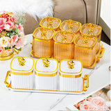 Maxbell Dried Fruit Plate Food Storage Box Wedding Nuts Plate for Home Party Holiday White 3 Grids