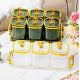 Maxbell Dried Fruit Plate Food Storage Box Wedding Nuts Plate for Home Party Holiday White 3 Grids
