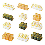 Maxbell Dried Fruit Plate Food Storage Box Wedding Nuts Plate for Home Party Holiday White 3 Grids