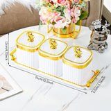 Maxbell Dried Fruit Plate Food Storage Box Wedding Nuts Plate for Home Party Holiday White 3 Grids