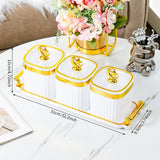 Maxbell Dried Fruit Plate Food Storage Box Wedding Nuts Plate for Home Party Holiday White 3 Grids