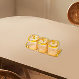 Maxbell Dried Fruit Plate Food Storage Box Wedding Nuts Plate for Home Party Holiday Amber 3 Grids