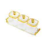 Maxbell Dried Fruit Plate Food Storage Box Wedding Nuts Plate for Home Party Holiday Transparent 3 Grids