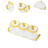 Maxbell Dried Fruit Plate Food Storage Box Wedding Nuts Plate for Home Party Holiday Transparent 3 Grids