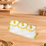 Maxbell Dried Fruit Plate Food Storage Box Wedding Nuts Plate for Home Party Holiday Transparent 3 Grids