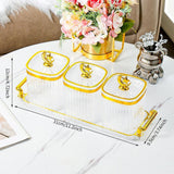 Maxbell Dried Fruit Plate Food Storage Box Wedding Nuts Plate for Home Party Holiday Transparent 3 Grids