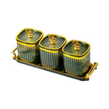 Maxbell Dried Fruit Plate Food Storage Box Wedding Nuts Plate for Home Party Holiday Fruit Green 3 Grids