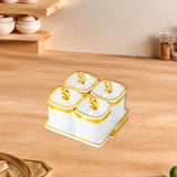 Maxbell Dried Fruit Plate Food Storage Box Wedding Nuts Plate for Home Party Holiday White 4 Grids