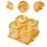 Maxbell Dried Fruit Plate Food Storage Box Wedding Nuts Plate for Home Party Holiday Amber 4 Grids