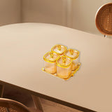 Maxbell Dried Fruit Plate Food Storage Box Wedding Nuts Plate for Home Party Holiday Amber 4 Grids