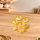 Maxbell Dried Fruit Plate Food Storage Box Wedding Nuts Plate for Home Party Holiday Amber 4 Grids