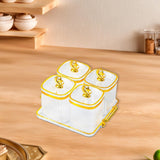 Maxbell Dried Fruit Plate Food Storage Box Wedding Nuts Plate for Home Party Holiday Transparen 4 Grids