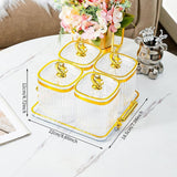 Maxbell Dried Fruit Plate Food Storage Box Wedding Nuts Plate for Home Party Holiday Transparen 4 Grids