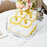 Maxbell Dried Fruit Plate Food Storage Box Wedding Nuts Plate for Home Party Holiday Transparen 4 Grids