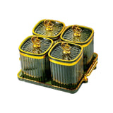 Maxbell Dried Fruit Plate Food Storage Box Wedding Nuts Plate for Home Party Holiday Fruit Green 4 Grids