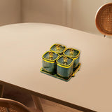 Maxbell Dried Fruit Plate Food Storage Box Wedding Nuts Plate for Home Party Holiday Fruit Green 4 Grids