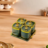 Maxbell Dried Fruit Plate Food Storage Box Wedding Nuts Plate for Home Party Holiday Fruit Green 4 Grids