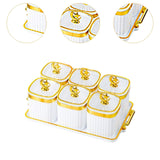Maxbell Dried Fruit Plate Food Storage Box Wedding Nuts Plate for Home Party Holiday White 6 Grids