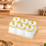 Maxbell Dried Fruit Plate Food Storage Box Wedding Nuts Plate for Home Party Holiday White 6 Grids