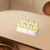 Maxbell Dried Fruit Plate Food Storage Box Wedding Nuts Plate for Home Party Holiday White 6 Grids