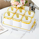Maxbell Dried Fruit Plate Food Storage Box Wedding Nuts Plate for Home Party Holiday White 6 Grids