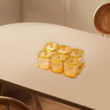 Maxbell Dried Fruit Plate Food Storage Box Wedding Nuts Plate for Home Party Holiday Amber 6 Grids