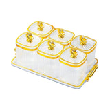 Maxbell Dried Fruit Plate Food Storage Box Wedding Nuts Plate for Home Party Holiday Transparen 6 Grids