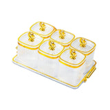 Maxbell Dried Fruit Plate Food Storage Box Wedding Nuts Plate for Home Party Holiday Transparen 6 Grids