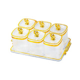 Maxbell Dried Fruit Plate Food Storage Box Wedding Nuts Plate for Home Party Holiday Transparen 6 Grids