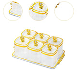 Maxbell Dried Fruit Plate Food Storage Box Wedding Nuts Plate for Home Party Holiday Transparen 6 Grids