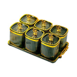Maxbell Dried Fruit Plate Food Storage Box Wedding Nuts Plate for Home Party Holiday Fruit Green 6 Grids