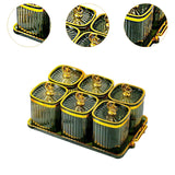 Maxbell Dried Fruit Plate Food Storage Box Wedding Nuts Plate for Home Party Holiday Fruit Green 6 Grids