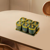 Maxbell Dried Fruit Plate Food Storage Box Wedding Nuts Plate for Home Party Holiday Fruit Green 6 Grids