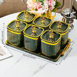 Maxbell Dried Fruit Plate Food Storage Box Wedding Nuts Plate for Home Party Holiday Fruit Green 6 Grids