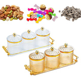 Maxbell Dried Fruit Snack Serving Plate Divided Serving Dishes for Living Room Party Transparent