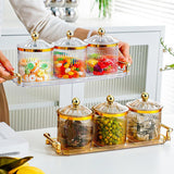 Maxbell Dried Fruit Snack Serving Plate Divided Serving Dishes for Living Room Party Transparent