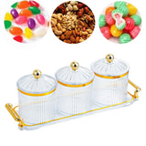 Maxbell Dried Fruit Snack Serving Plate Divided Serving Dishes for Living Room Party Transparent