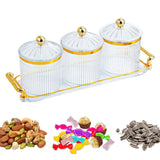 Maxbell Dried Fruit Snack Serving Plate Divided Serving Dishes for Living Room Party Transparent