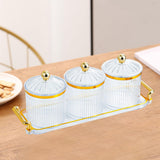 Maxbell Dried Fruit Snack Serving Plate Divided Serving Dishes for Living Room Party Transparent
