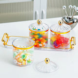 Maxbell Dried Fruit Snack Serving Plate Divided Serving Dishes for Living Room Party Transparent