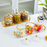 Maxbell Dried Fruit Snack Serving Plate Divided Serving Dishes for Living Room Party Transparent