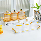 Maxbell Dried Fruit Snack Serving Plate Divided Serving Dishes for Living Room Party Transparent