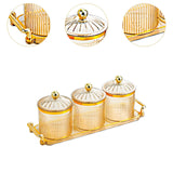 Maxbell Dried Fruit Snack Serving Plate Divided Serving Dishes for Living Room Party Amber