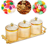 Maxbell Dried Fruit Snack Serving Plate Divided Serving Dishes for Living Room Party Amber
