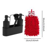Maxbell Kitchen Soap Dispenser with Brush and Hand Towel with Sponge Holder for Sink