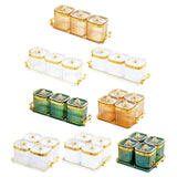 Maxbell Dried Fruit Tray with Lid Divided Serving Dishes for Candy Appetizer Cookies Golden 3 Grid